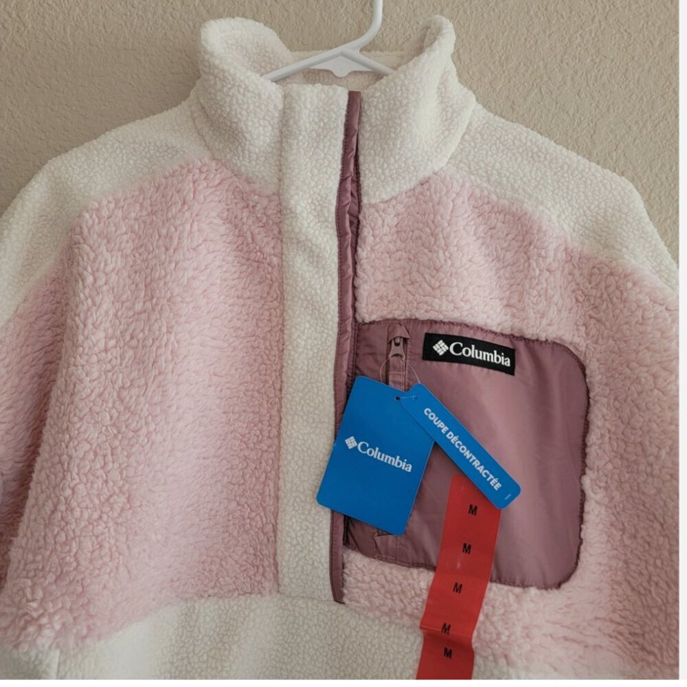 Columbia Lodge Sherpa Pullover in Chalk Dusty Pink - Picture 4 of 7